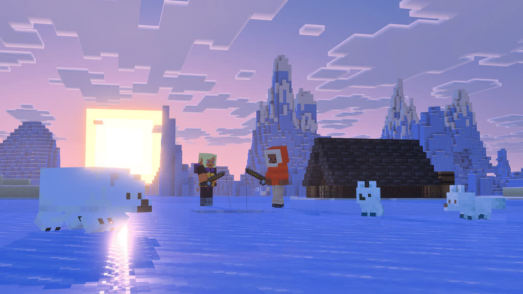 کای و زوری در حال ماهیگیری روی یخ