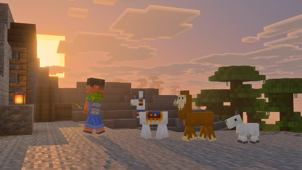  سانی یک کاروان شامل لامای تاجر بچه، لامای بچه و بز بچه دارد.