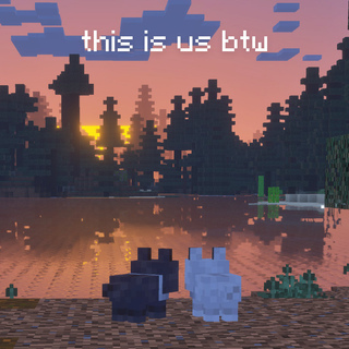  دو توله‌سگ به غروب خورشید نگاه می‌کنند. 