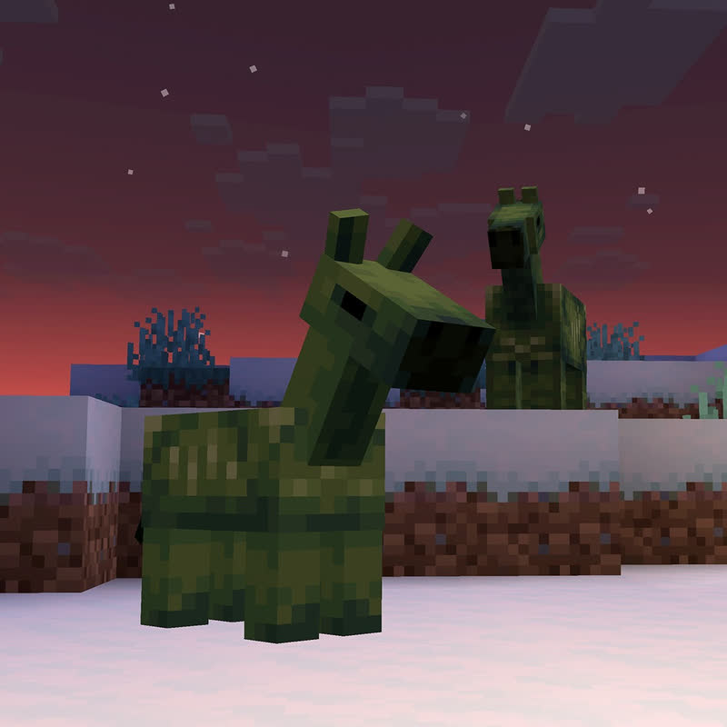  یک اسب زامبی بچه کنار والدش