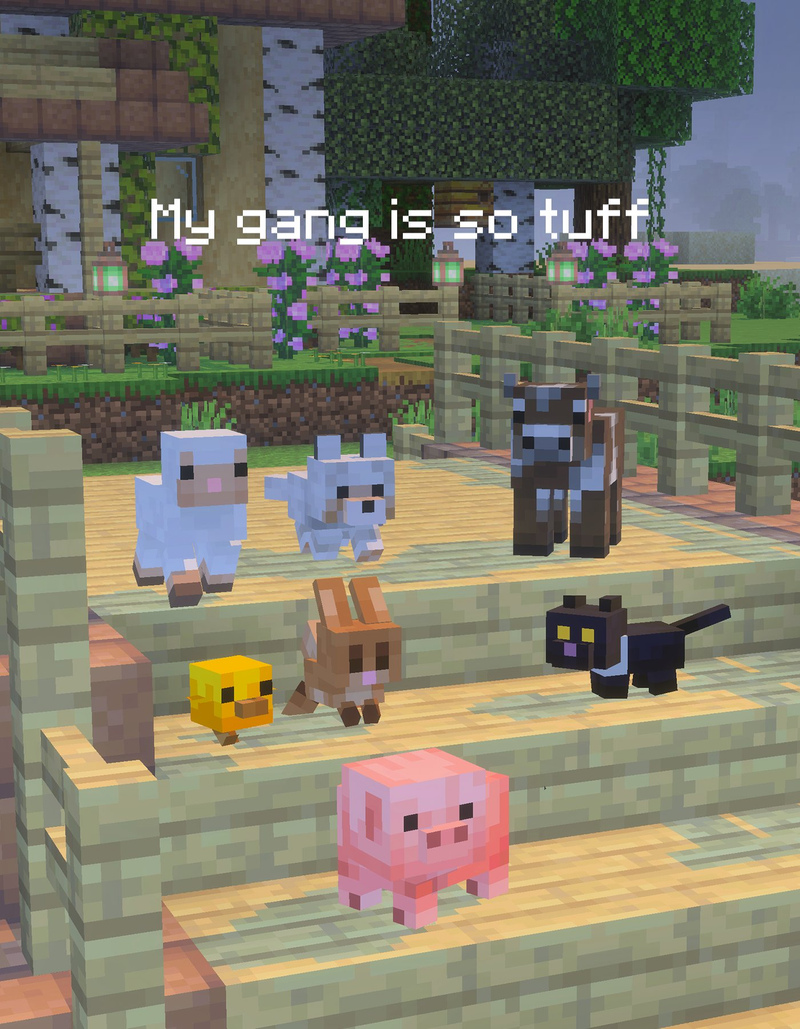  یک گروه از حیوانات بچه کنار هم جمع شده‌اند.