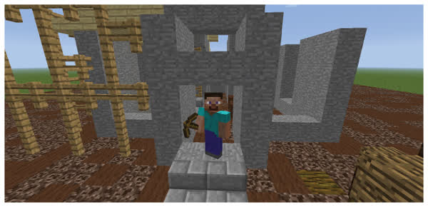 تمایی از یه عمارت ساده در ماینکرفت